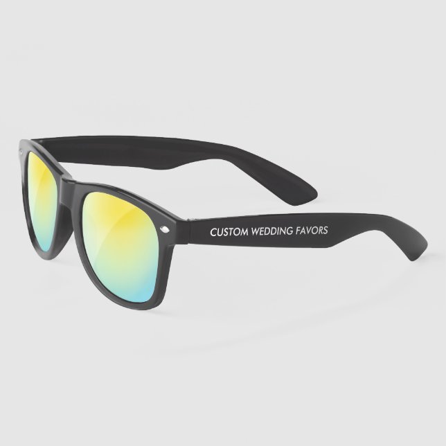 Wedding Custom Favors 100% UV SUNGLASSES - BLACK (Left)