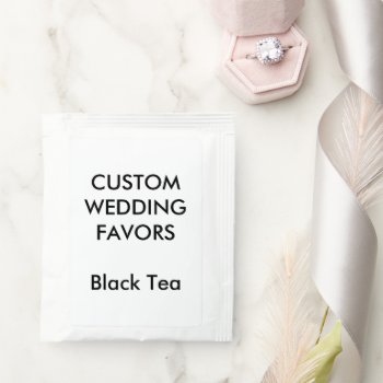 Wedding Custom Favors Black Tea Bag Foil Wrapped Tea Bag Drink Mix by APersonalizedWedding at Zazzle