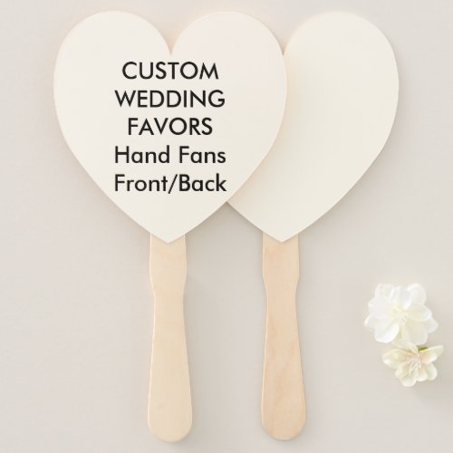 Wedding Custom Favors HAND FANS _ ECRU HEART