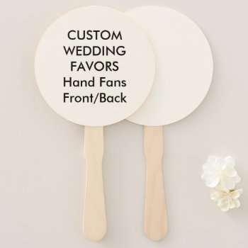 Wedding Custom Favors Hand Fans - Ecru Round by APersonalizedWedding at Zazzle