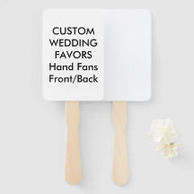 Wedding Custom Favors HAND FANS - WHITE RECTANGLE