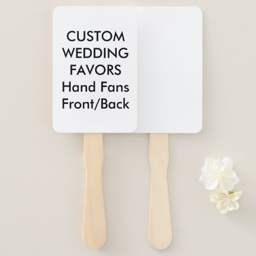 Wedding Custom Favors HAND FANS _ WHITE RECTANGLE