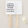 Wedding Custom Favors HAND FANS - WHITE RECTANGLE