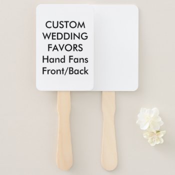 Wedding Custom Favors Hand Fans - White Rectangle by APersonalizedWedding at Zazzle
