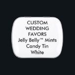 Wedding Custom Favors JELLY BELLY™ MINTS TIN White<br><div class="desc">JELLY BELLY™ MINTS RECTANGLE CANDY TIN (White) Wedding Custom Favors. Rectangle Candy Tin (0.70 oz). Round premium sugar-free, aspartame-free peppermints. Kosher certified, gluten free, and soy free. 20 Jelly Belly™ jelly bean flavor options also available. Customize the lid with your photos, designs, or text. Personalized, customizable essentials & gifts listed...</div>