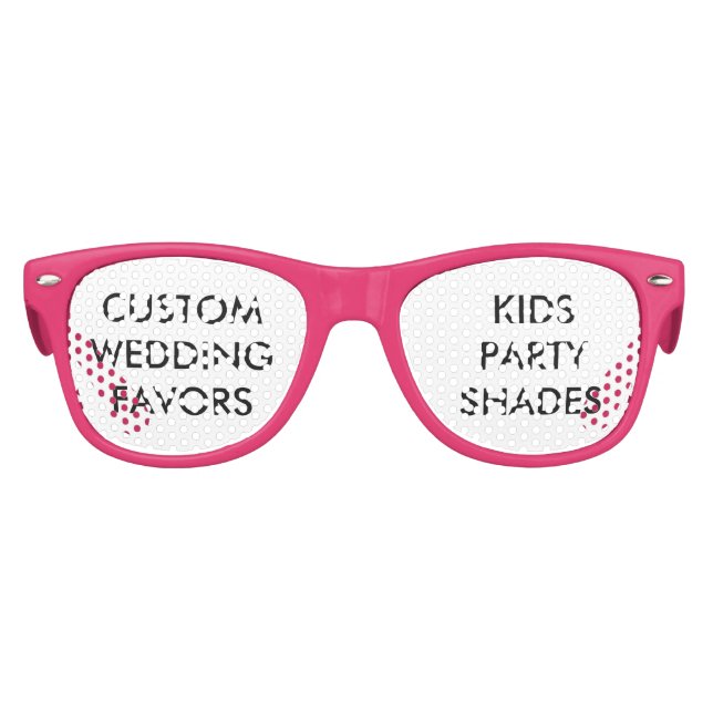 Wedding Custom Favors KIDS PARTY SHADES - PINK (Front)