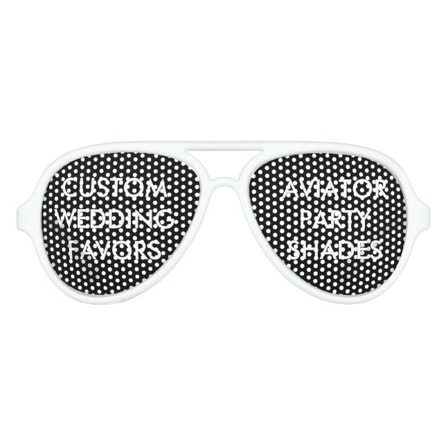 Wedding Custom Favors WHITE AVIATOR PARTY SHADES (Front)