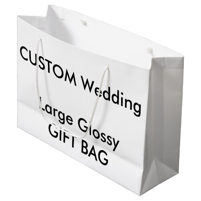 Wedding Custom Gift Bag GLOSSY LARGE 12.5" x 9" (Front Angled)