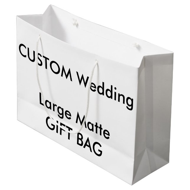 Wedding Custom Gift Bag MATTE LARGE 12.5" x 9" (Front Angled)