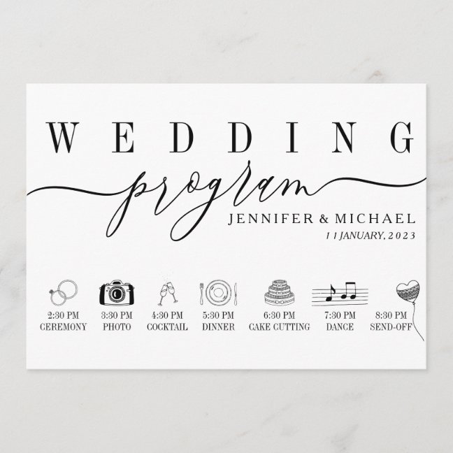 Wedding Custom Icon Timeline ceremony plan Program