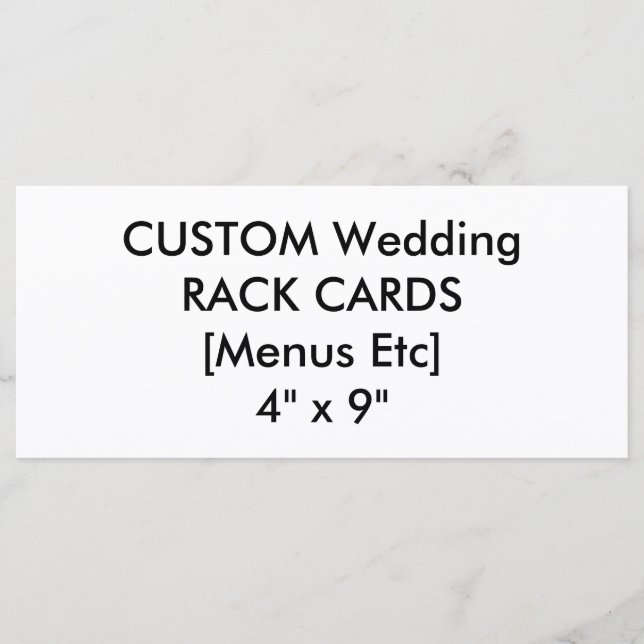 Wedding Custom Menu & Program Cards 4" x 9" (Front)