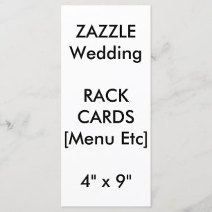 Wedding Custom Menu & Program Cards 9"x4" Vertical