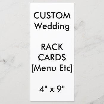 Wedding Custom Menu & Program Cards 9"x4" Vertical by APersonalizedWedding at Zazzle