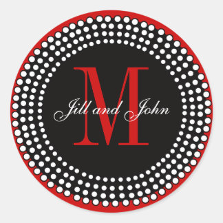 Wedding Custom Monogram & Names Red Label