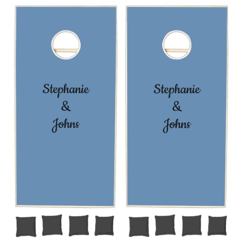 Wedding Custom Name Monogram Gift Dusty Blue Cornhole Set