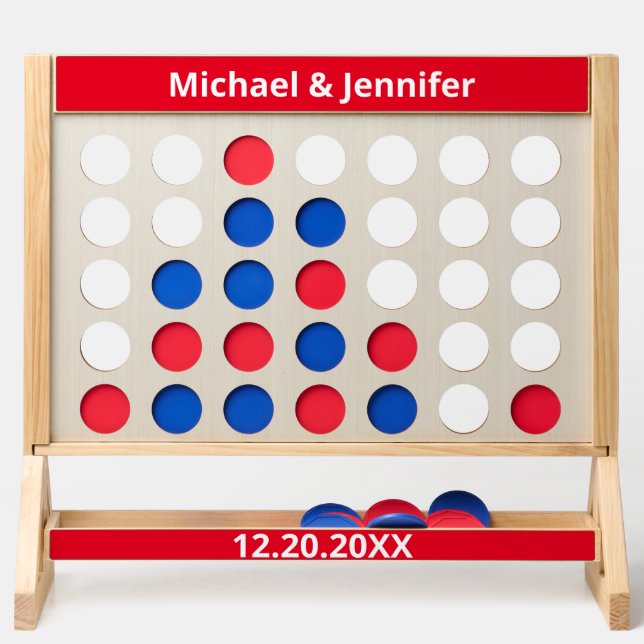 Wedding Custom Name Monograms Backyard Lawn Game Fast Four (Front)