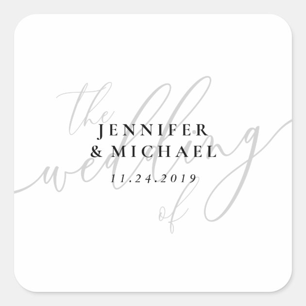 Wedding Custom Name Square Sticker