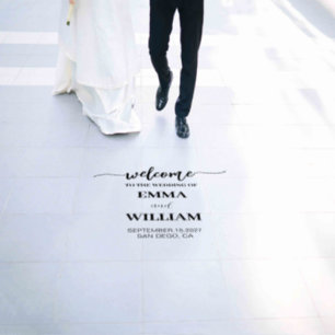 Wedding Custom Names Calligraphy Script welcome Floor Decals