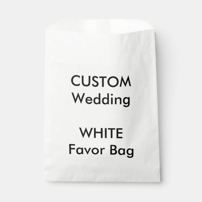 Wedding Custom Paper Favor Bag WHITE (Front)