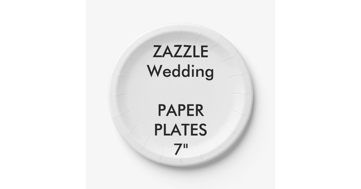 Wedding Custom Paper Plates 7" Zazzle