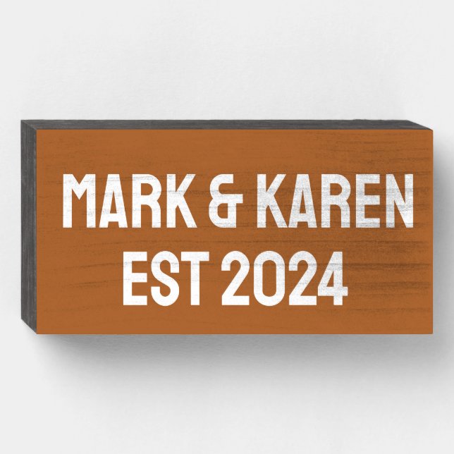 WEDDING CUSTOM PERSONALIZED RUSTIC WOOD SIGN (Front Horizontal)