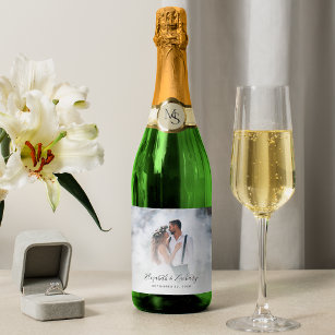 Wedding Custom Photo Personalized Sparkling Wine Label