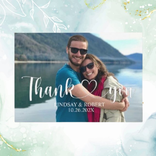 Wedding Custom Photo Relaxed Thank You Enclosure Card (Express heartfelt gratitude with a modern, relaxed wedding thank you enclosure card)