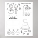 Wedding Custom Word Games Download Poster at Zazzle