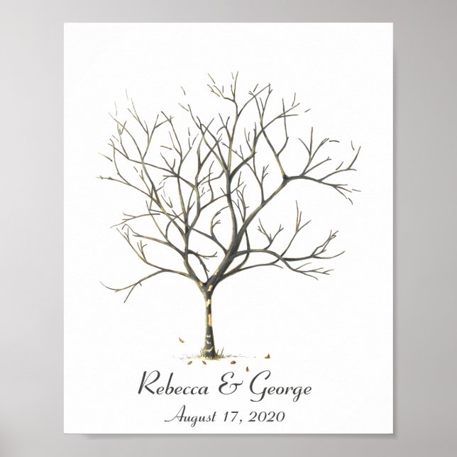 Wedding Customizable Fingerprint Tree Poster (Front)