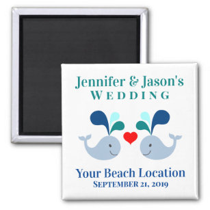 Wedding Cute Whale Tropical Beach Destination Magnet