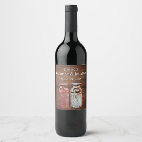 Wedding Dairy Farm Milk Can Antique Rustic Wine Label Wedding Dairy Farm Milk Can Antique Rustic Wine Label