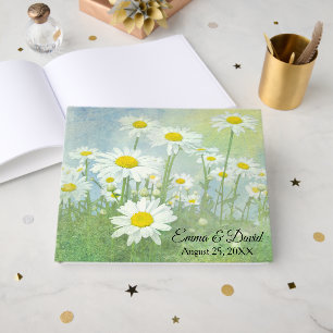 Wedding Daisy Field In Watercolor Guest Book
