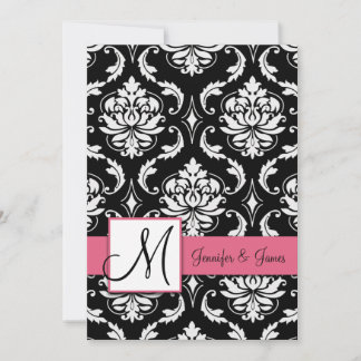 Wedding Damask Monogram Invitations Honeysuckle
