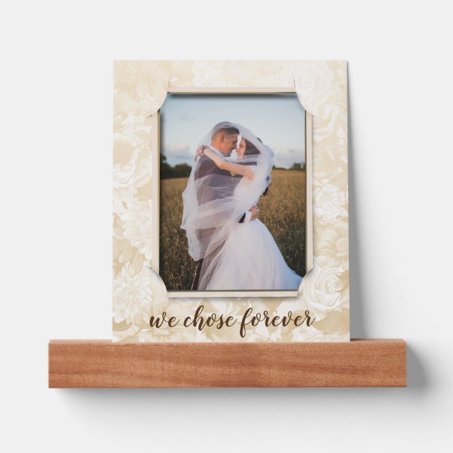 Wedding Damask Slit Corner Frame Picture Ledge (Front)