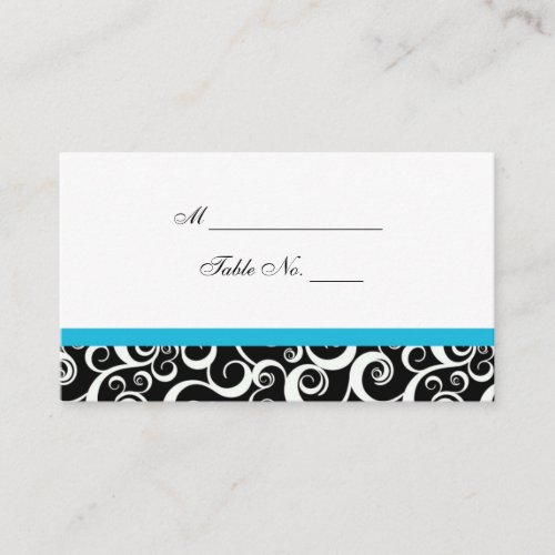Wedding Damask Swirls Table Place Card Business Card Templates