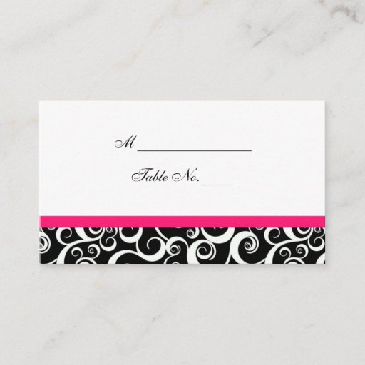 Customizable Wedding Damask Swirls Table Place Card Business Cards
