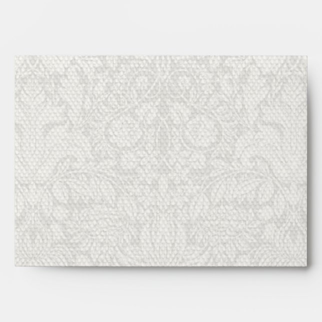 Wedding Damask Vintage White Wedding Old Lace Envelope (Front)