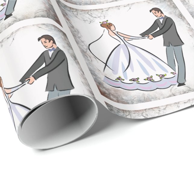 Wedding Dance Couple Dancing Wrapping Paper (Roll Corner)