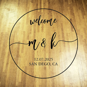 Wedding Dance Floor Circle Monogram Decals