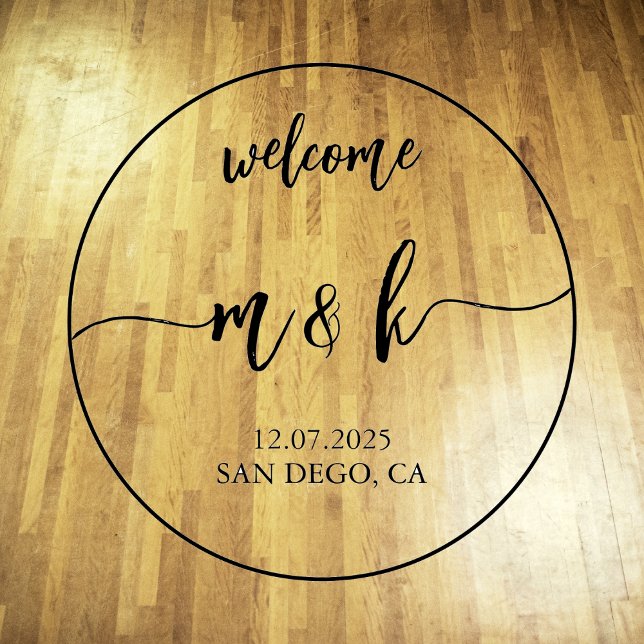 Wedding Dance Floor Circle Monogram Decals (Creator Uploaded)