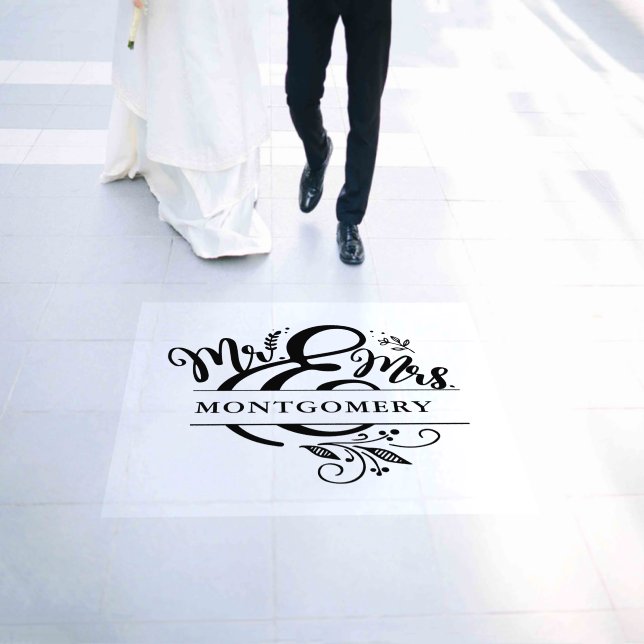 Wedding Dance Floor Monogram | Mr. & Mrs. Decals (Wedding)