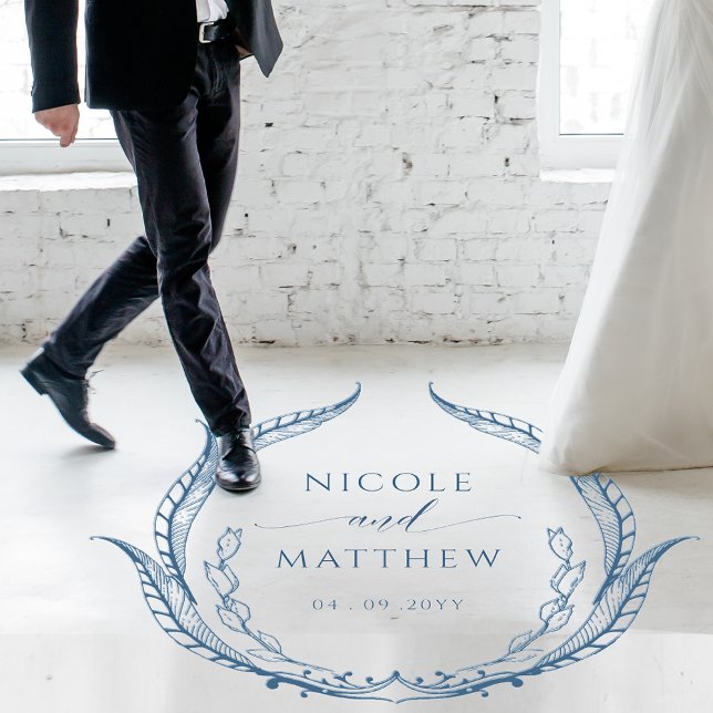 Wedding Dance Floor Personalized Monogram Blue Floor Decals (Creator Uploaded)