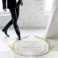 Wedding Dance Floor Personalized Monogram Gold