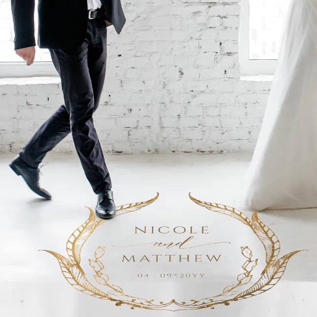 Wedding Dance Floor Personalized Monogram Gold Decals | Zazzle