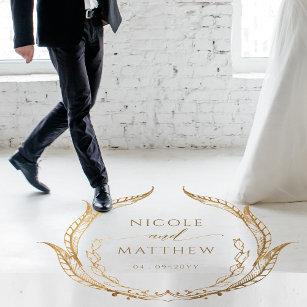 Wedding Dance Floor Personalized Monogram Gold Floor Decals