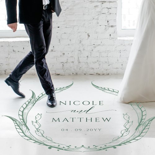 Wedding Dance Floor Personalized Monogram Green Floor Decals