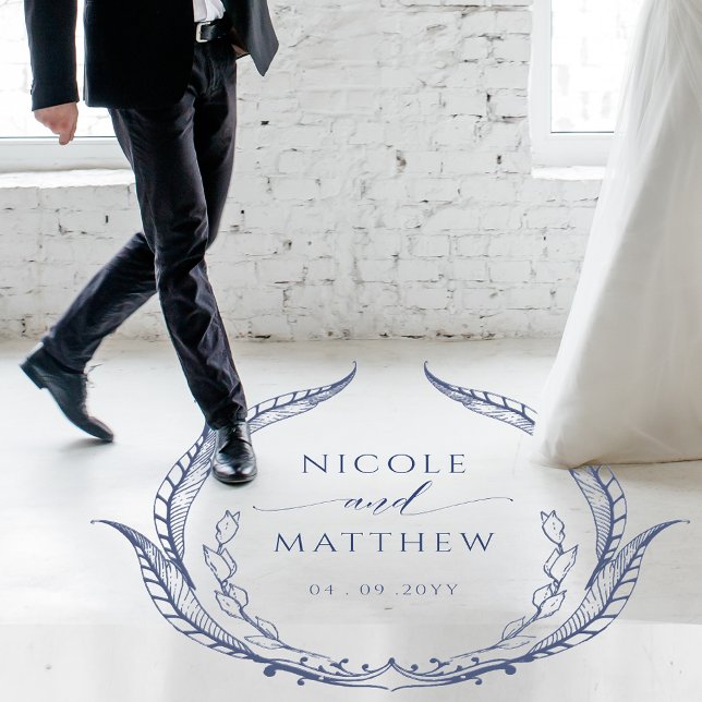 Wedding Dance Floor Personalized Monogram Navy Floor Decals (Creator Uploaded)