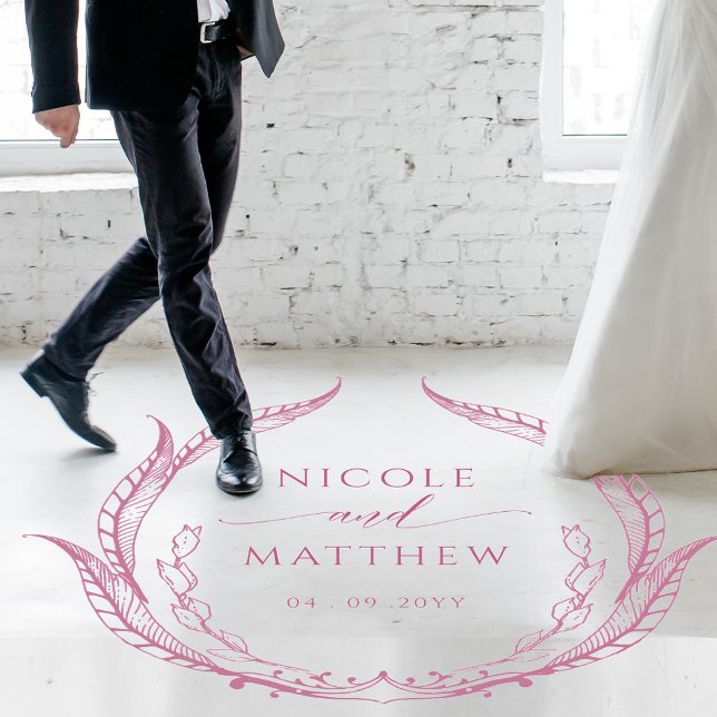 Wedding Dance Floor Personalized Monogram Pink Floor Decals (Creator Uploaded)
