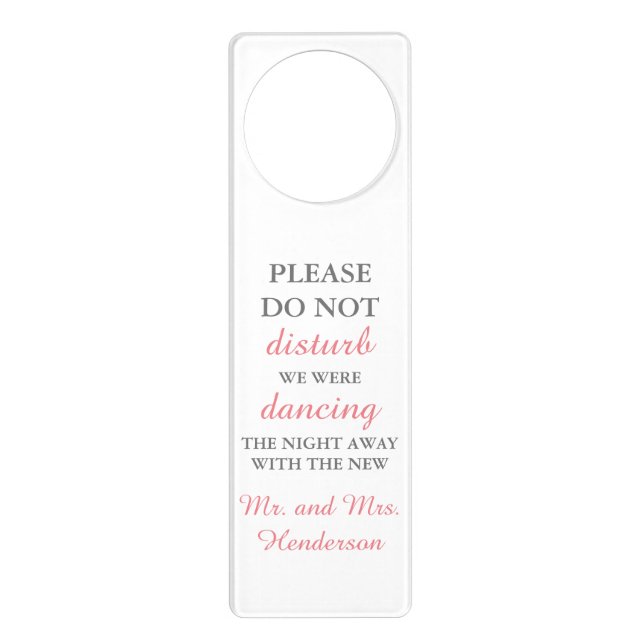 Wedding Dancing Door Hanger (Front)