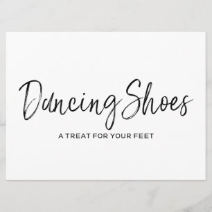 Wedding "Dancing Shoes" Stylish Lettered Sign Invitation